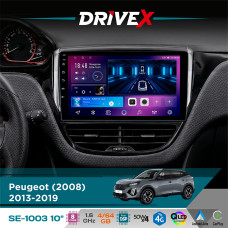 Штатна магнітола для Peugeot 2008 2013-2019 DriveX SE-1003 QLED 10" Android 8-ядерний 4+64Гб SIM-картка 3G/4G DSP 4x50W(TDA7851) бездротовий CarPlay та AndroidAuto