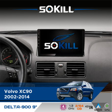 Штатна магнітола для Volvo XC90 2002-2014 SoKill DELTA-900 9" Android 4-ядерний 2+64Гб 4x45W бездротовий CarPlay та AndroidAuto