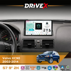 Штатна магнітола для Volvo XC90 2002-2014 DriveX S7 2K QLED 9" Android 8-ядерний 2.7ГГц 6x64Гб SIM-картка 3G/4G AK7808 AB 4x50W DSP AK7739 VELVET бездротовий CarPlay та AndroidAuto