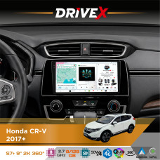 Штатна магнітола для Honda CR-V 2017+ DriveX S7+ 2K QLED 9" Android 8-ядерний 2.7ГГц 8x128Гб SIM-картка 3G/4G AK7808 AB 4x50W 360° DSP AK7739 VELVET бездротовий CarPlay та AndroidAuto