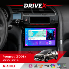 Штатна магнітола для Peugeot 5008 2009-2016 DriveX A-903 QLED 9" Android 4-ядерний 2+32Гб 4x50W(TDA7851) бездротовий CarPlay та AndroidAuto