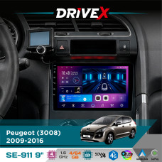 Штатна магнітола для Peugeot 5008 2009-2016 DriveX SE-911 4+64Гб QLED 9" Android 4-ядерний 4x50W(TDA7851) DSP бездротовий CarPlay та AndroidAuto