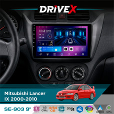 Штатна магнітола для Mitsubishi Lancer IX 2000-2010 DriveX SE-903 QLED 9" Android 8-ядерний 4+64Гб SIM-картка 3G/4G DSP 4x50W(TDA7851) бездротовий CarPlay та AndroidAuto
