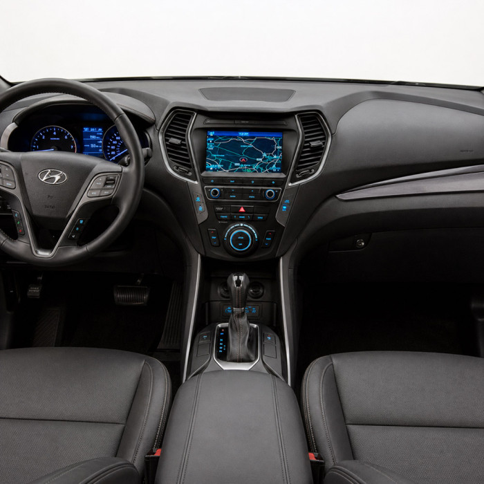 Штатна магнітола для Hyundai Santa Fe 2012-2018 DriveX S7+ 2K QLED 9" Android 8-ядерний 2.7ГГц 8x128Гб SIM-картка 3G/4G AK7808 AB 4x50W 360° DSP AK7739 VELVET бездротовий CarPlay та AndroidAuto