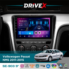 Штатна магнітола для Volkswagen Passat NMS 2011-2015 DriveX SE-903 QLED 9" Android 8-ядерний 4+64Гб SIM-картка 3G/4G DSP 4x50W(TDA7851) бездротовий CarPlay та AndroidAuto