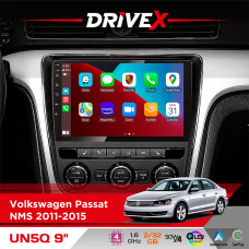 Штатна магнітола для Volkswagen Passat NMS 2011-2015 DriveX UN5 QLED 9" Android 4-ядерний 2+32Гб 4x45W бездротовий CarPlay та AndroidAuto