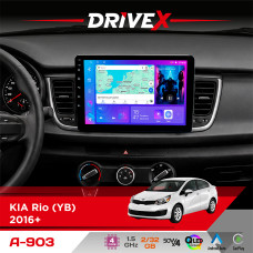 Штатна магнітола для KIA Rio (YB) 2016+ DriveX A-903 QLED 9" Android 4-ядерний 2+32Гб 4x50W(TDA7851) бездротовий CarPlay та AndroidAuto