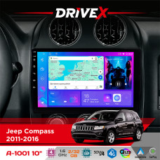 Штатна магнітола для Jeep Patriot 2007-2016 DriveX A-1001 10" Android 4-ядерний 2+32Гб 4x45W бездротовий CarPlay та AndroidAuto