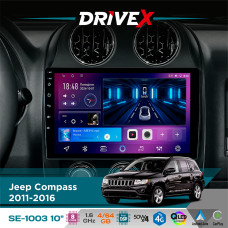 Штатна магнітола для Jeep Patriot 2007-2016 DriveX SE-1003 QLED 10" Android 8-ядерний 4+64Гб SIM-картка 3G/4G DSP 4x50W(TDA7851) бездротовий CarPlay та AndroidAuto