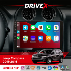 Штатна магнітола для Jeep Compass 2011-2016 DriveX UN8 QLED 10" Android 4-ядерний 2x32Гб 4x45W бездротовий CarPlay та AndroidAuto