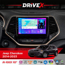 Штатна магнітола для Jeep Cherokee 2014-2023 DriveX A-1001 10" Android 4-ядерний 2+32Гб 4x45W бездротовий CarPlay та AndroidAuto