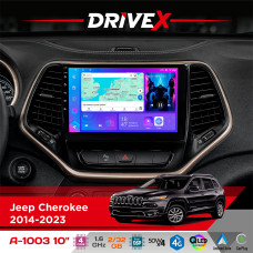 Штатна магнітола для Jeep Cherokee 2014-2023 DriveX A-1003 QLED 10" Android 2+32Гб 4-ядерний 4x50W(TDA7851) бездротовий CarPlay та AndroidAuto