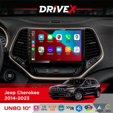 Штатна магнітола для Jeep Cherokee 2014-2023 DriveX UN8 QLED 10" Android 4-ядерний 2x32Гб 4x45W бездротовий CarPlay та AndroidAuto