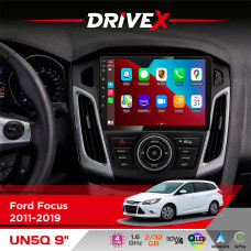 Штатна магнітола для Ford Focus 2011-2019 DriveX UN5 QLED 9" Android 4-ядерний 2+32Гб 4x45W бездротовий CarPlay та AndroidAuto