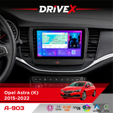 Штатна магнітола для Opel Astra (K) 2015-2022 DriveX A-903 QLED 9" Android 4-ядерний 2+32Гб 4x50W(TDA7851) бездротовий CarPlay та AndroidAuto