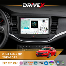 Штатна магнітола для Opel Astra (K) 2015-2022 DriveX S7 2K QLED 9" Android 8-ядерний 2.7ГГц 6x64Гб SIM-картка 3G/4G AK7808 AB 4x50W DSP AK7739 VELVET бездротовий CarPlay та AndroidAuto