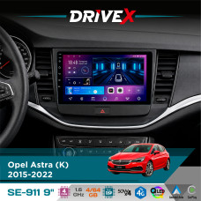 Штатна магнітола для Opel Astra (K) 2015-2022 DriveX SE-911 4+64Гб QLED 9" Android 4-ядерний 4x50W(TDA7851) DSP бездротовий CarPlay та AndroidAuto