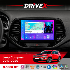 Штатна магнітола для Jeep Compass 2017-2020 DriveX A-1001 10" Android 4-ядерний 2+32Гб 4x45W бездротовий CarPlay та AndroidAuto