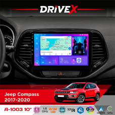 Штатна магнітола для Jeep Compass 2017-2020 DriveX A-1003 QLED 10" Android 2+32Гб 4-ядерний 4x50W(TDA7851) бездротовий CarPlay та AndroidAuto
