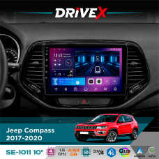 Штатна магнітола для Jeep Compass 2017-2020 DriveX SE-1011 QLED 10" Android 4-ядерний 4+64Гб DSP 4x50W(TDA7851) бездротовий CarPlay та AndroidAuto