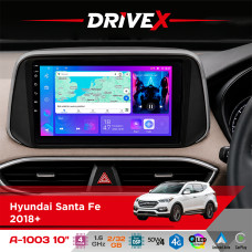 Штатна магнітола для Hyundai Santa Fe 2018+ DriveX A-1003 QLED 10" Android 2+32Гб 4-ядерний 4x50W(TDA7851) бездротовий CarPlay та AndroidAuto