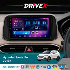 Штатна магнітола для Hyundai Santa Fe 2018+ DriveX SE-1003 QLED 10" Android 8-ядерний 4+64Гб SIM-картка 3G/4G DSP 4x50W(TDA7851) бездротовий CarPlay та AndroidAuto