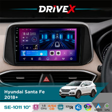 Штатна магнітола для Hyundai Santa Fe 2018+ DriveX SE-1011 QLED 10" Android 4-ядерний 4+64Гб DSP 4x50W(TDA7851) бездротовий CarPlay та AndroidAuto