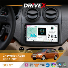 Штатна магнітола для Ravon Nexia R3 2016-2020 DriveX S3 QLED 9" Android 8-ядерний 1.6ГГц 4x64Гб SIM-картка 3G/4G 7388 4x45W ASP TM2313 бездротовий CarPlay та AndroidAuto