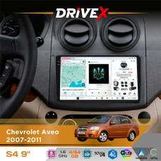 Штатна магнітола для ZAZ Vida 2012-2017 DriveX S4 QLED 9" Android 8-ядерний 1.6ГГц 4x64Гб SIM-картка 3G/4G TDA7851 4x50W DSP AK7604 бездротовий CarPlay та AndroidAuto