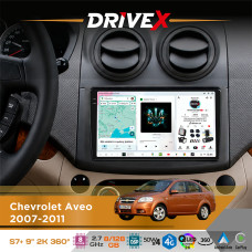 Штатна магнітола для ZAZ Vida 2012-2017 DriveX S7+ 2K QLED 9" Android 8-ядерний 2.7ГГц 8x128Гб SIM-картка 3G/4G AK7808 AB 4x50W 360° DSP AK7739 VELVET бездротовий CarPlay та AndroidAuto