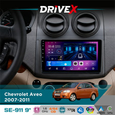 Штатна магнітола для ZAZ Vida 2012-2017 DriveX SE-911 4+64Гб QLED 9" Android 4-ядерний 4x50W(TDA7851) DSP бездротовий CarPlay та AndroidAuto