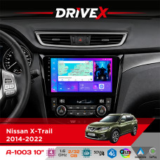Штатна магнітола для Nissan Qashqai 2014-2022 DriveX A-1003 QLED 10" Android 2+32Гб 4-ядерний 4x50W(TDA7851) бездротовий CarPlay та AndroidAuto
