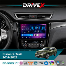 Штатна магнітола для Nissan Qashqai 2014-2022 DriveX SE-1003 QLED 10" Android 8-ядерний 4+64Гб SIM-картка 3G/4G DSP 4x50W(TDA7851) бездротовий CarPlay та AndroidAuto