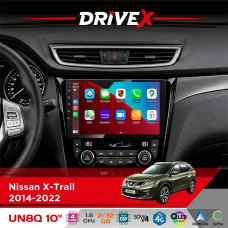 Штатна магнітола для Nissan Rogue 2014-2022 DriveX UN8 QLED 10" Android 4-ядерний 2x32Гб 4x45W бездротовий CarPlay та AndroidAuto