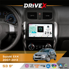 Штатна магнітола для Fiat Sedici 2006-2014 DriveX S3 QLED 9" Android 8-ядерний 1.6ГГц 4x64Гб SIM-картка 3G/4G 7388 4x45W ASP TM2313 бездротовий CarPlay та AndroidAuto