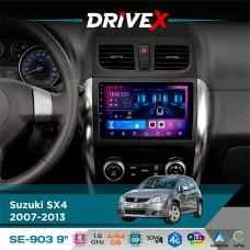 Штатна магнітола для Fiat Sedici 2006-2014 DriveX SE-903 QLED 9" Android 8-ядерний 4+64Гб SIM-картка 3G/4G DSP 4x50W(TDA7851) бездротовий CarPlay та AndroidAuto