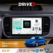 Штатна магнітола для Volkswagen Beetle 2011-2019 DriveX S3 QLED 9" Android 8-ядерний 1.6ГГц 4x64Гб SIM-картка 3G/4G 7388 4x45W ASP TM2313 бездротовий CarPlay та AndroidAuto