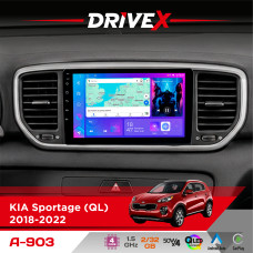Штатна магнітола для KIA Sportage (QL) 2018-2022 DriveX A-903 QLED 9" Android 4-ядерний 2+32Гб 4x50W(TDA7851) бездротовий CarPlay та AndroidAuto