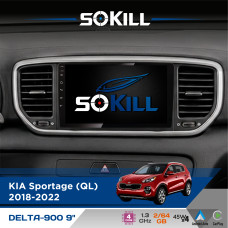 Штатна магнітола для KIA Sportage (QL) 2018-2022 SoKill DELTA-900 9" Android 4-ядерний 2+64Гб 4x45W бездротовий CarPlay та AndroidAuto