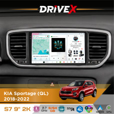 Штатна магнітола для KIA Sportage (QL) 2018-2022 DriveX S7 2K QLED 9" Android 8-ядерний 2.7ГГц 6x64Гб SIM-картка 3G/4G AK7808 AB 4x50W DSP AK7739 VELVET бездротовий CarPlay та AndroidAuto