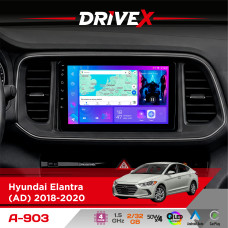 Штатна магнітола для Hyundai Elantra (AD) 2018-2020 DriveX A-903 QLED 9" Android 4-ядерний 2+32Гб 4x50W(TDA7851) бездротовий CarPlay та AndroidAuto