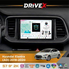 Штатна магнітола для Hyundai Elantra (AD) 2018-2020 DriveX S7 2K QLED 9" Android 8-ядерний 2.7ГГц 6x64Гб SIM-картка 3G/4G AK7808 AB 4x50W DSP AK7739 VELVET бездротовий CarPlay та AndroidAuto