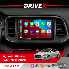 Штатна магнітола для Hyundai Elantra (AD) 2018-2020 DriveX UN5 QLED 9" Android 4-ядерний 2+32Гб 4x45W бездротовий CarPlay та AndroidAuto