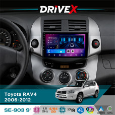 Штатна магнітола для Toyota RAV4 2006-2012 DriveX SE-903 QLED 9" Android 8-ядерний 4+64Гб SIM-картка 3G/4G DSP 4x50W(TDA7851) бездротовий CarPlay та AndroidAuto