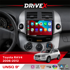 Штатна магнітола для Toyota RAV4 2006-2012 DriveX UN5 QLED 9" Android 4-ядерний 2+32Гб 4x45W бездротовий CarPlay та AndroidAuto