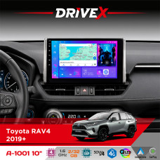 Штатна магнітола для Toyota RAV4 2019+ DriveX A-1001 10" Android 4-ядерний 2+32Гб 4x45W бездротовий CarPlay та AndroidAuto