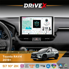 Штатна магнітола для Toyota RAV4 2019+ DriveX S7 2K QLED 10" Android 8-ядерний 2.7ГГц 6x64Гб SIM-картка 3G/4G AK7808 AB 4x50W DSP AK7739 VELVET бездротовий CarPlay та AndroidAuto