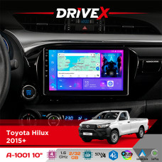 Штатна магнітола для Toyota Hilux 2015+ DriveX A-1001 10" Android 4-ядерний 2+32Гб 4x45W бездротовий CarPlay та AndroidAuto