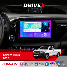 Штатна магнітола для Toyota Hilux 2015+ DriveX A-1003 QLED 10" Android 2+32Гб 4-ядерний 4x50W(TDA7851) бездротовий CarPlay та AndroidAuto