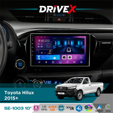 Штатна магнітола для Toyota Hilux 2015+ DriveX SE-1003 QLED 10" Android 8-ядерний 4+64Гб SIM-картка 3G/4G DSP 4x50W(TDA7851) бездротовий CarPlay та AndroidAuto